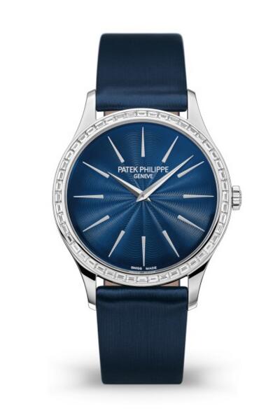 Cheap Patek Philippe Calatrava Diamond Night Blue Ladies Watch 4897/300G